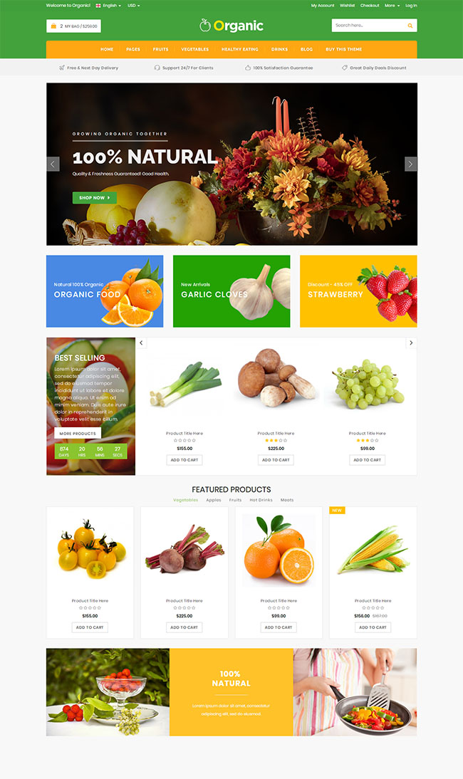 水果蔬菜销售静态html5模板图片