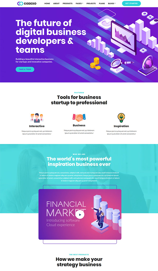 虚拟交易金融网站模板图片