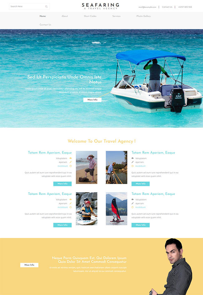 游艇租赁企业网站模板图片