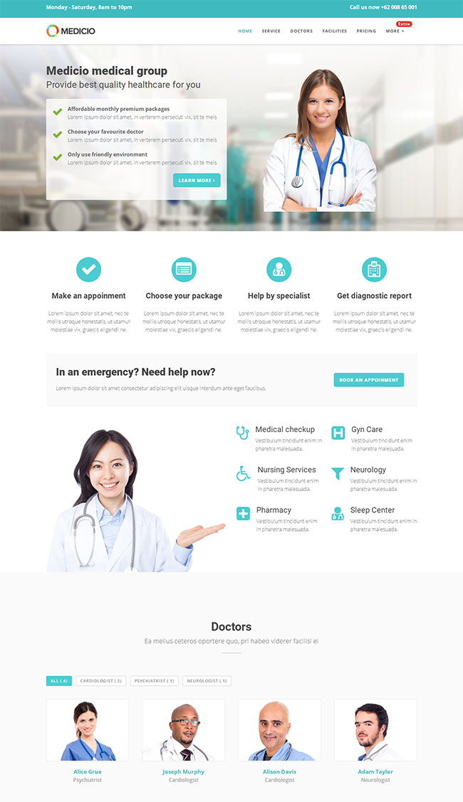 医疗科技公司网站模板图片